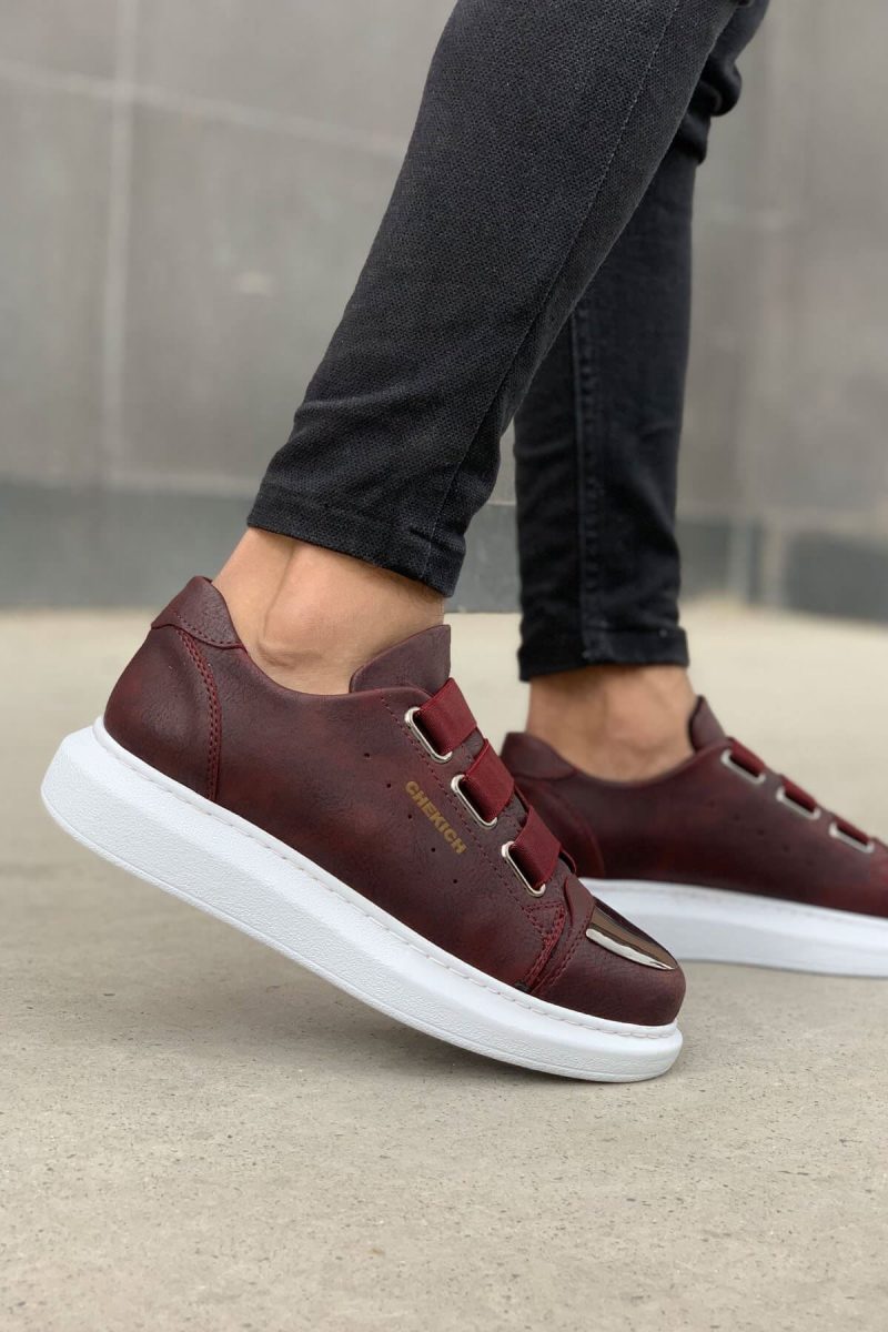 Chekich CH251 Men's Sneakers, Fashion Shoes, Burgundy