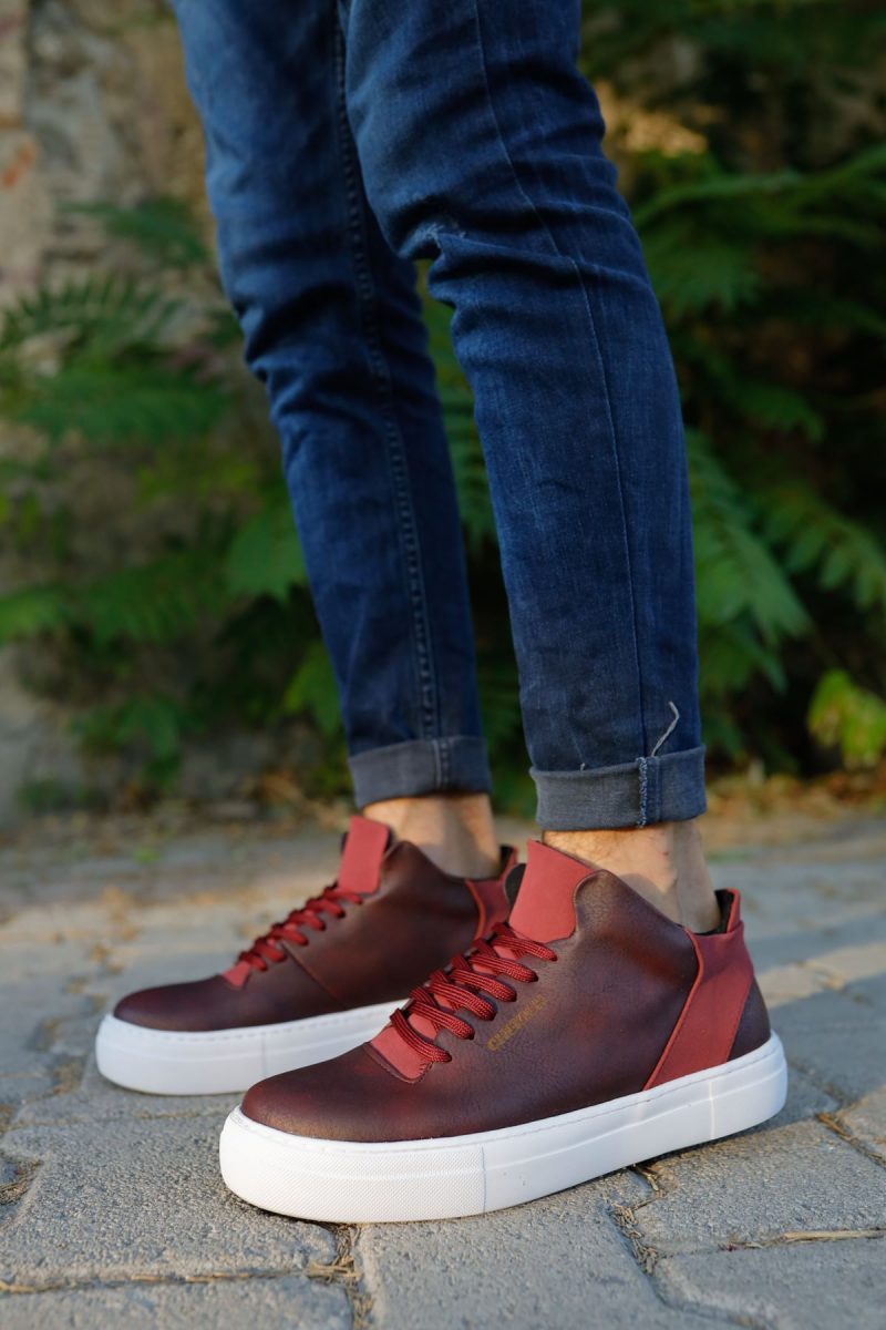 Chekich CH004 Men's Sneakers, Fashion Shoes, Burgundy