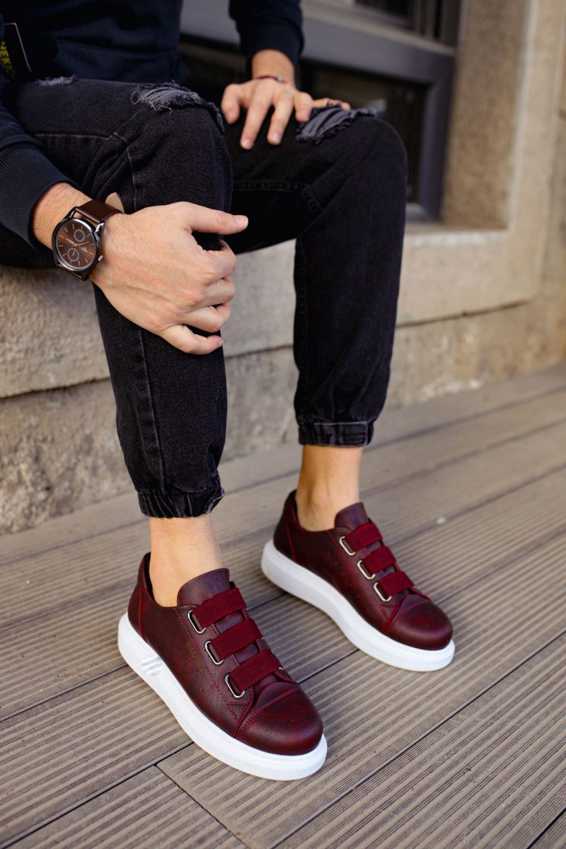 Chekich CH253 Men's Sneakers, Fashion Shoes, Burgundy