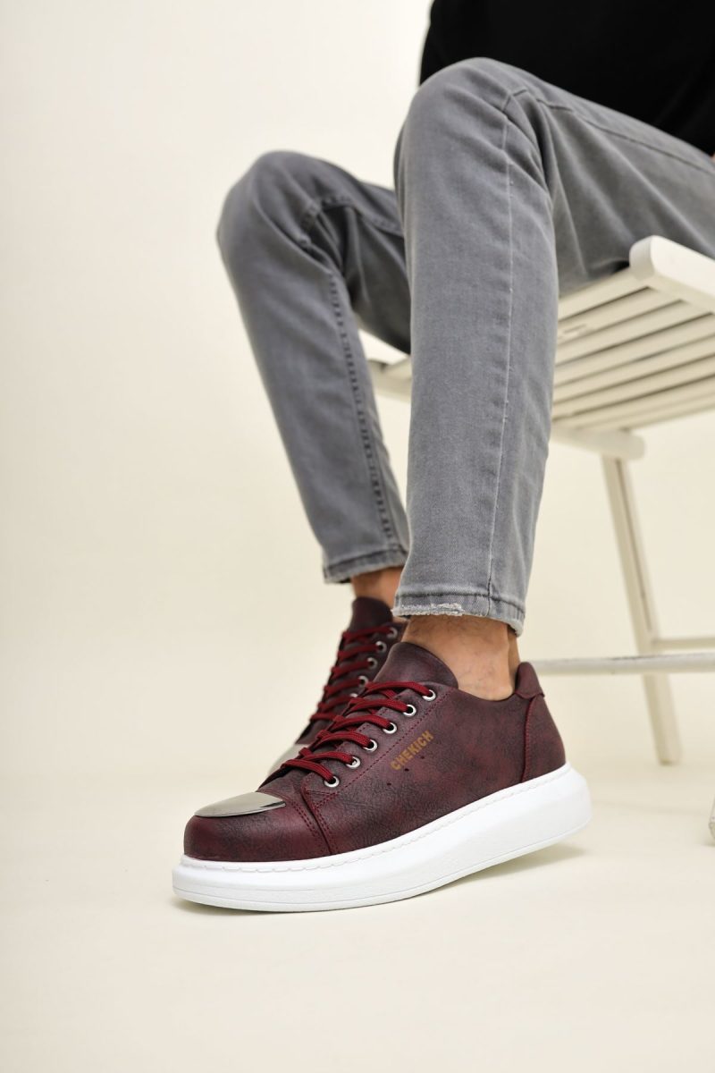 Chekich CH175 Men's Sneakers, Fashion Shoes, Burgundy - Image 2