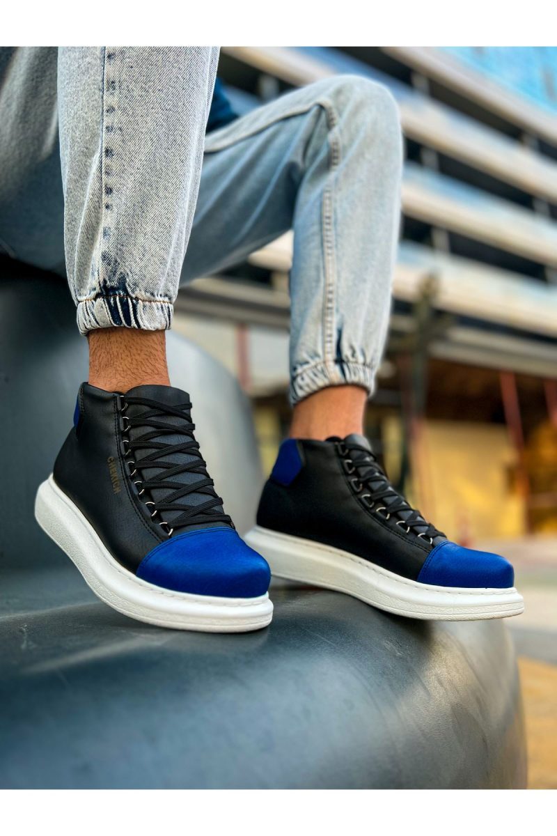 Chekich CH258 Men's Sneakers, Fashion Shoes, Black/SAX Blue