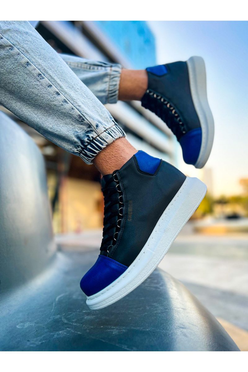 Chekich CH258 Men's Sneakers, Fashion Shoes, Black/SAX Blue - Image 2