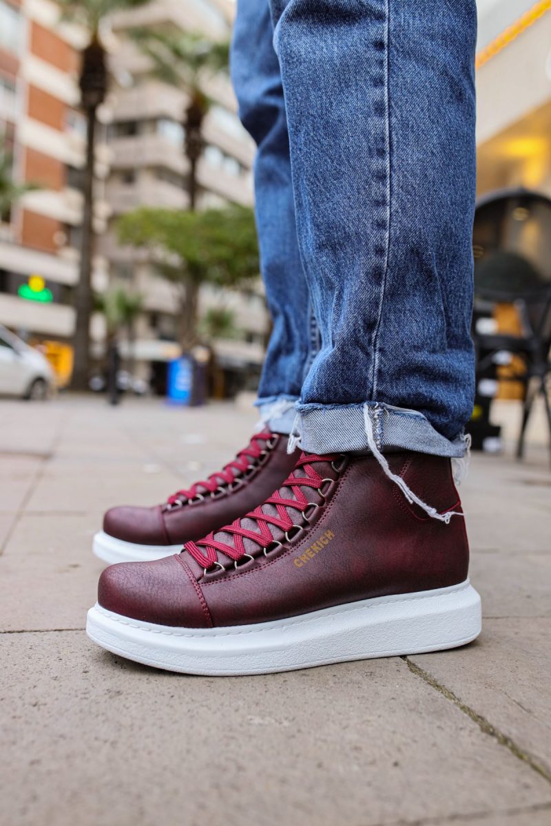 Chekich CH258 Men's Sneakers, Fashion Shoes, Burgundy - Image 3