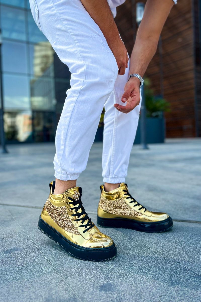 Chekich CH973 Men's Sneakers, Fashion Shoes, Gold - Image 3