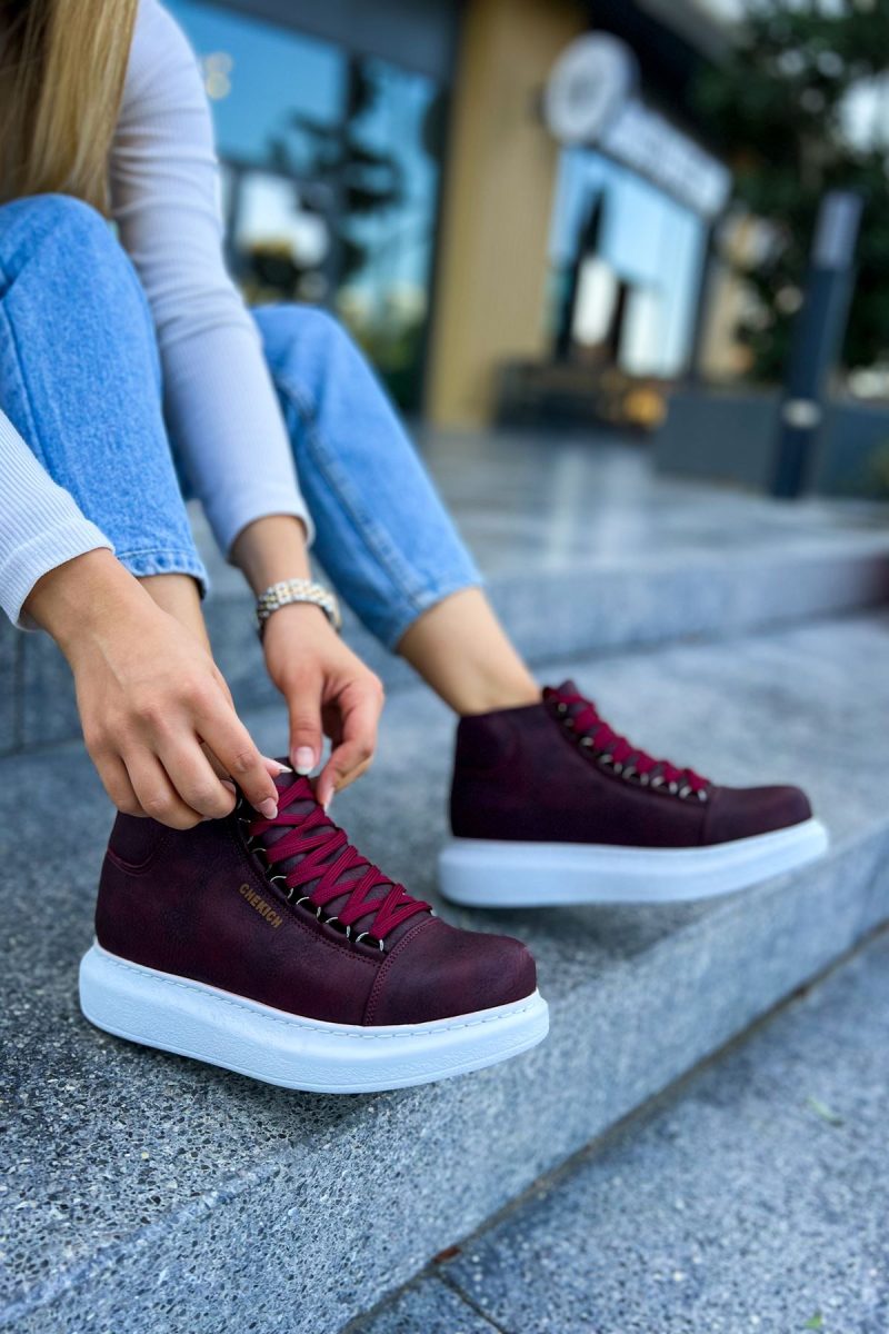 Chekich CH258 Women's Sneakers, Fashion Shoes, Burgundy