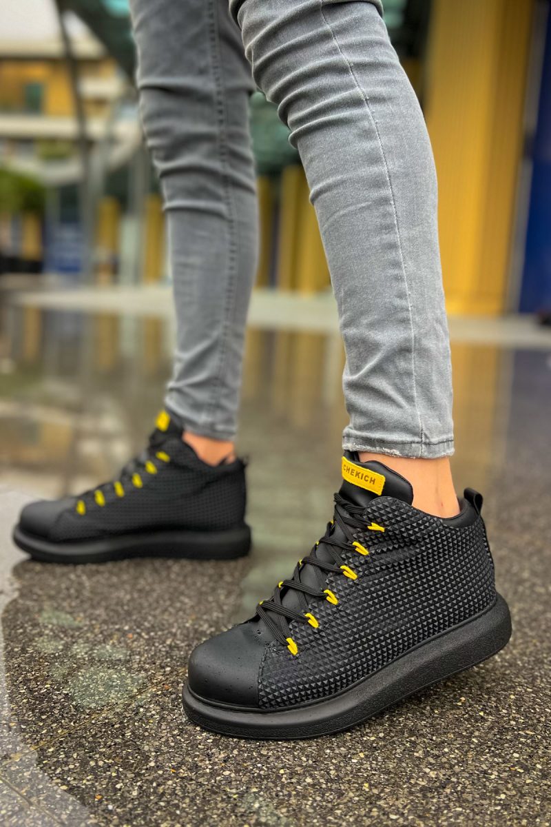 Chekich CH111 Men's Sneakers, Fashion Shoes, Black - Yellow - Image 2