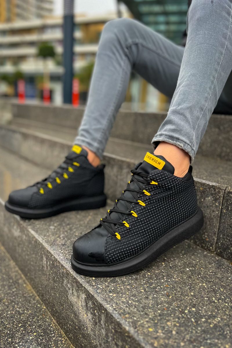 Chekich CH111 Men's Sneakers, Fashion Shoes, Black - Yellow - Image 3