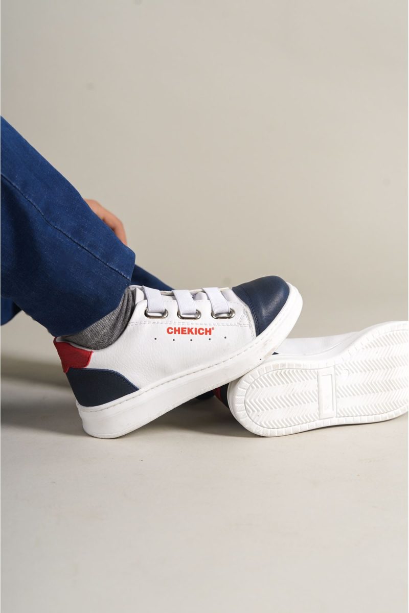 Chekich CHKDS  Sneakers, Fashion Shoes, NavyBlue / White / Red - Image 3