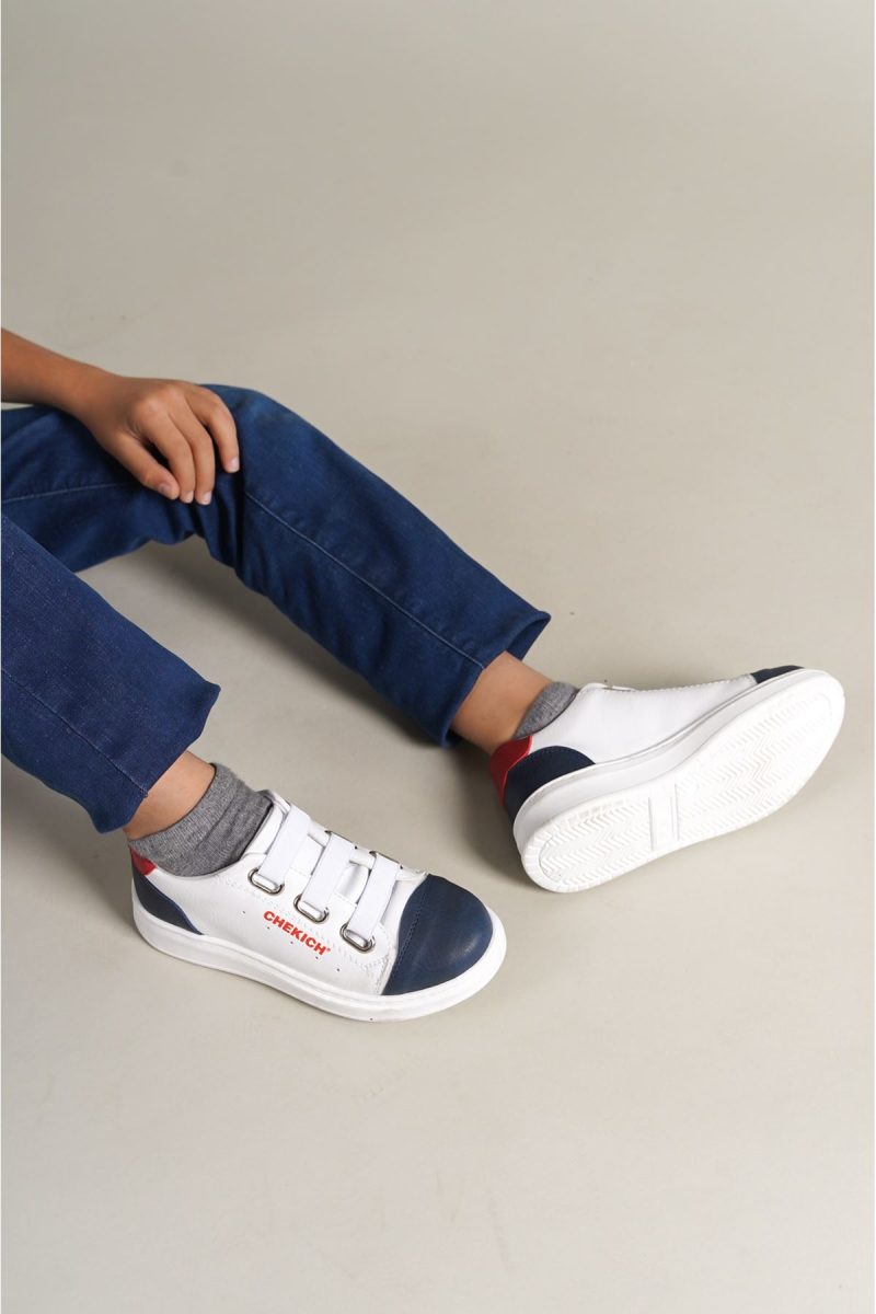 Chekich CHKDS  Sneakers, Fashion Shoes, NavyBlue / White / Red - Image 4