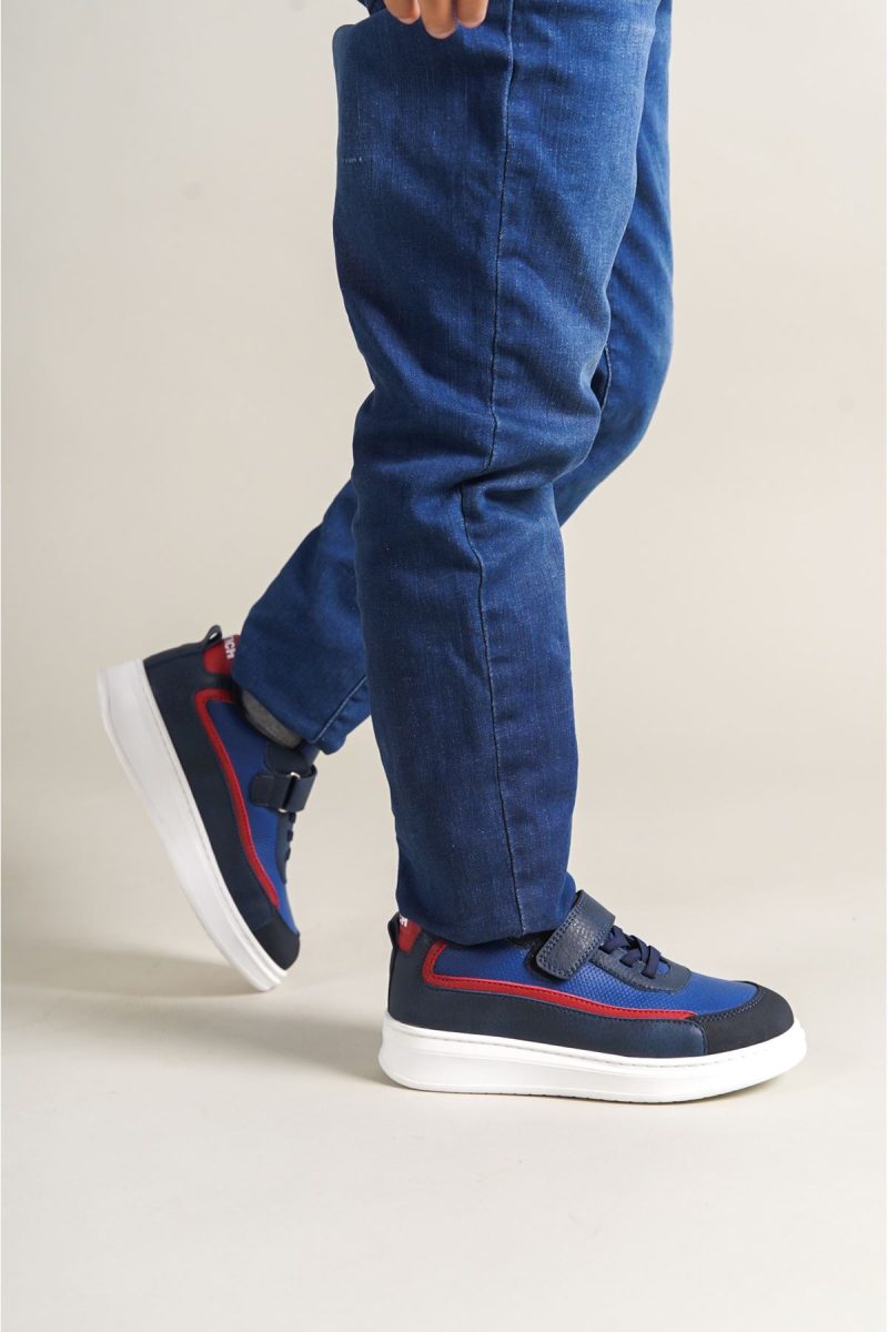 Chekich CHKDS  Sneakers, Fashion Shoes, NavyBlue Blue Red - Image 3