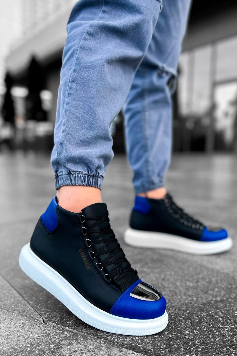 Chekich CH267 Men's Sneakers, Fashion Shoes, Black/SAX Blue - Image 2