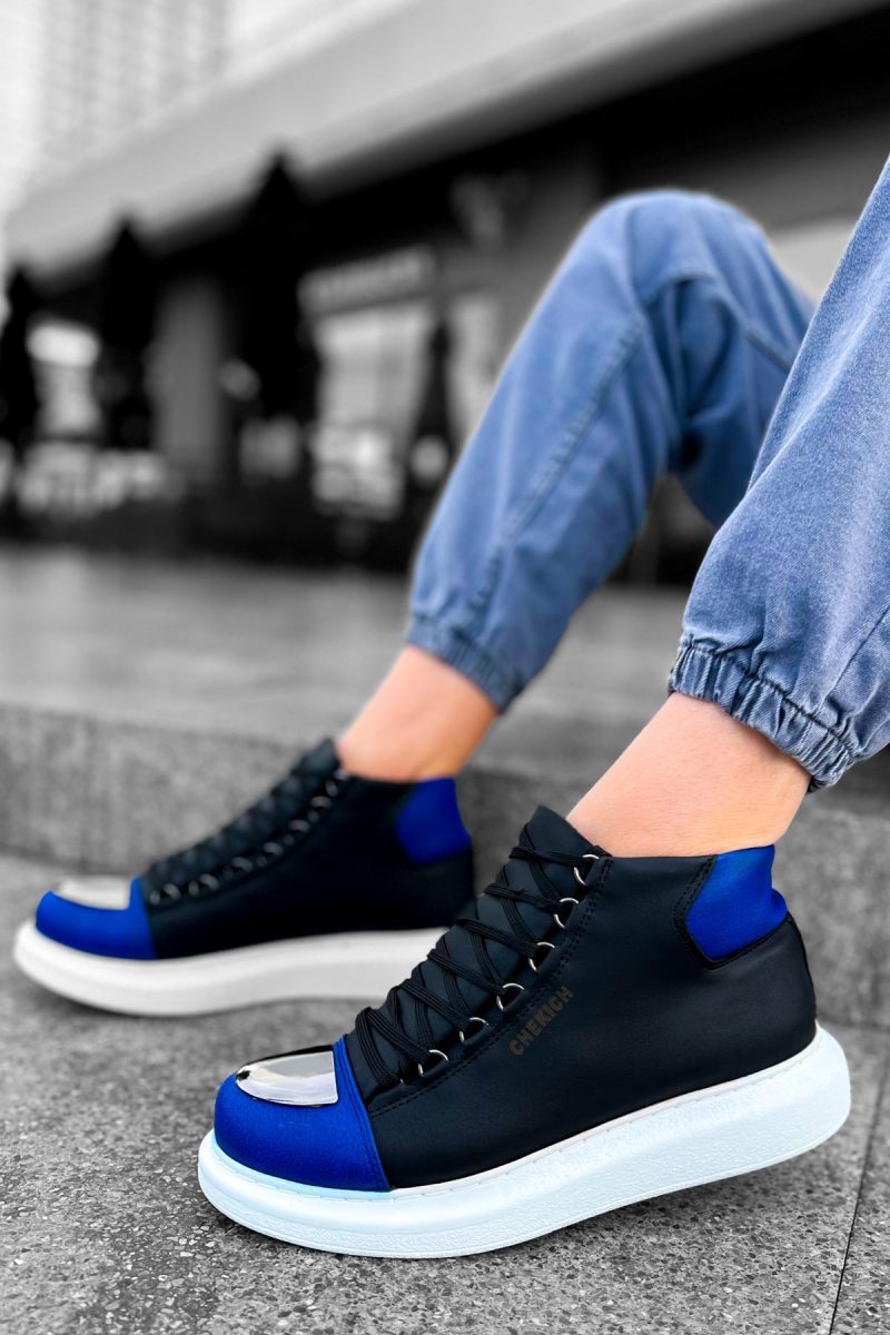 Chekich CH267 Men's Sneakers, Fashion Shoes, Black/SAX Blue