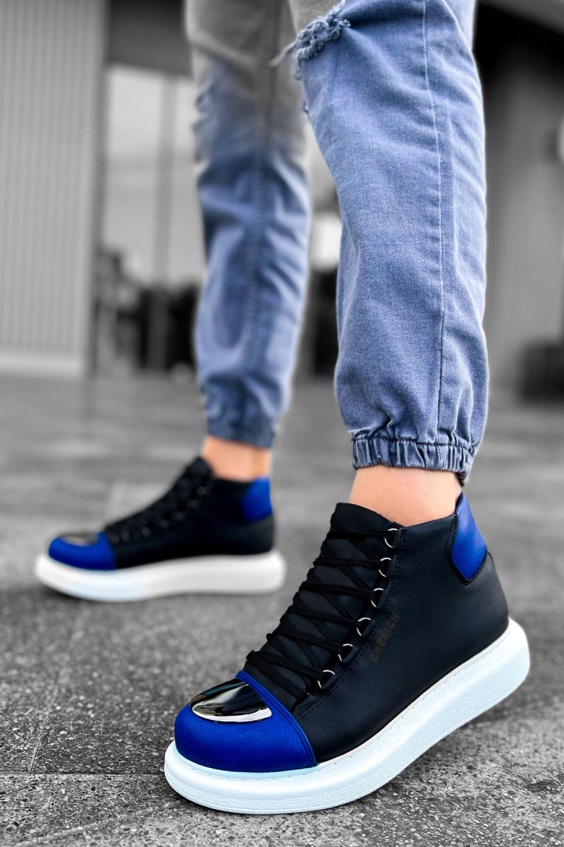 Chekich CH267 Men's Sneakers, Fashion Shoes, Black/SAX Blue - Image 3