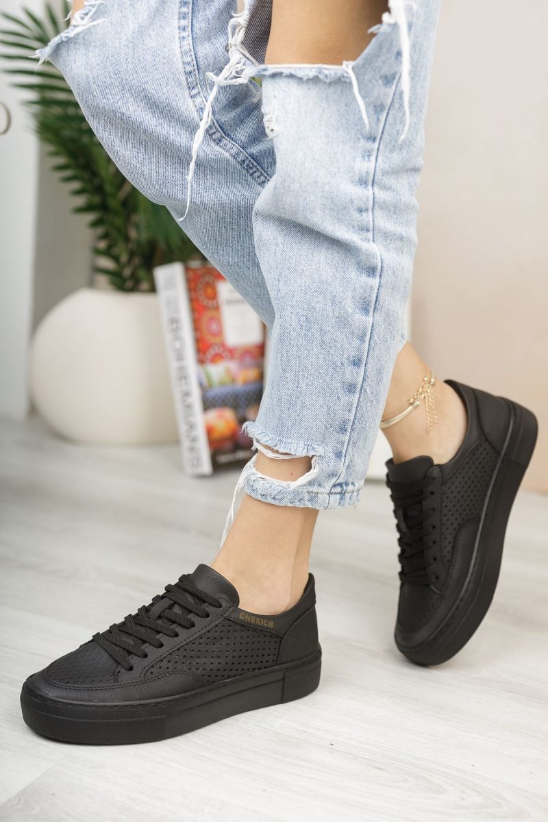 Chekich CH015 Women's Sneakers, Fashion Shoes, Black - Image 4