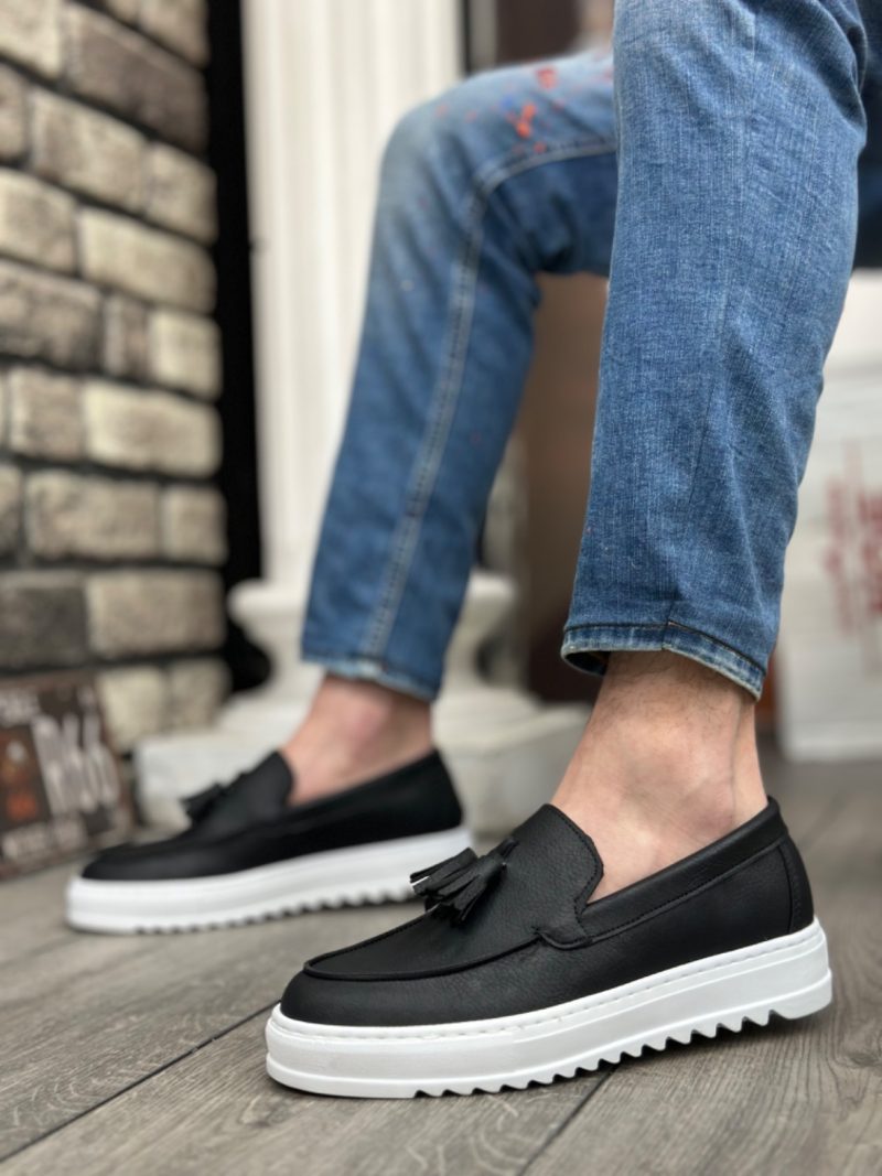 Boa BA0154 Men Sneakers,  Leather Black Fashion Shoes - Image 2