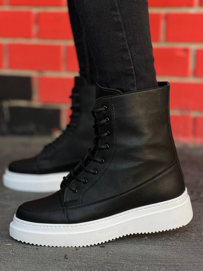 Boa KB-099 Men Casual Shoes,  Leather Black Fashion Shoes - Image 2