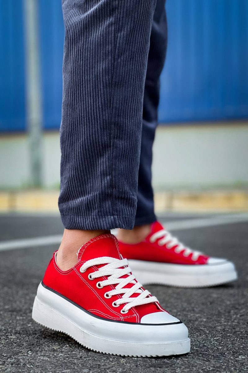 Boa KB-CX- Men Casual Shoes, Linen Leather Red Fashion Shoes