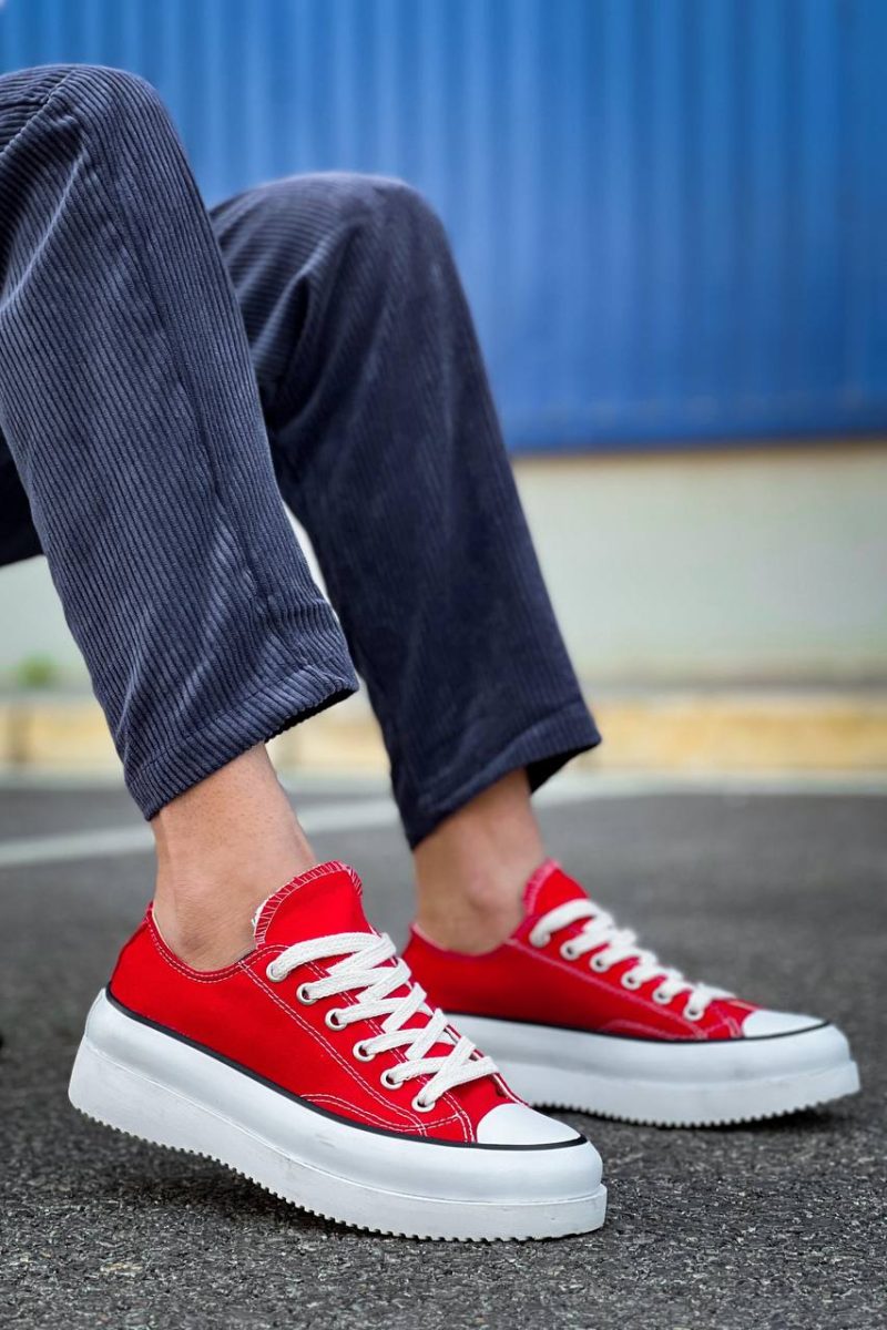 Boa KB-CX- Men Casual Shoes, Linen Leather Red Fashion Shoes - Image 2