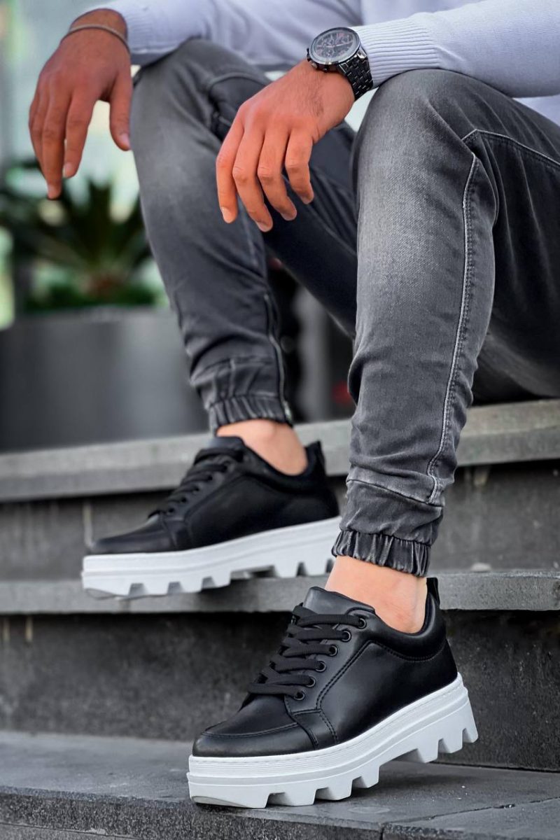 Boa KB-056 Men Casual Shoes,  Leather Black Fashion Shoes