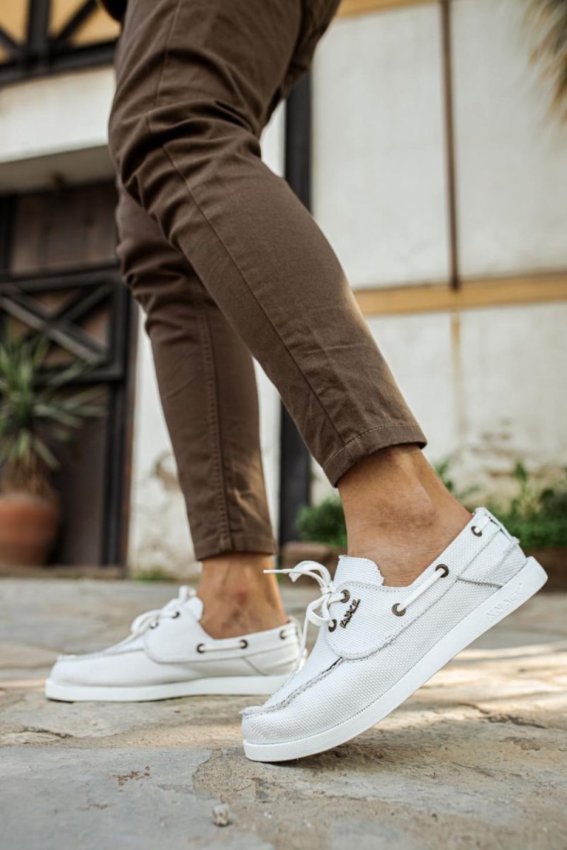 Solaress 008 Mens Sneakers, Leather Daily Shoes White - Image 6