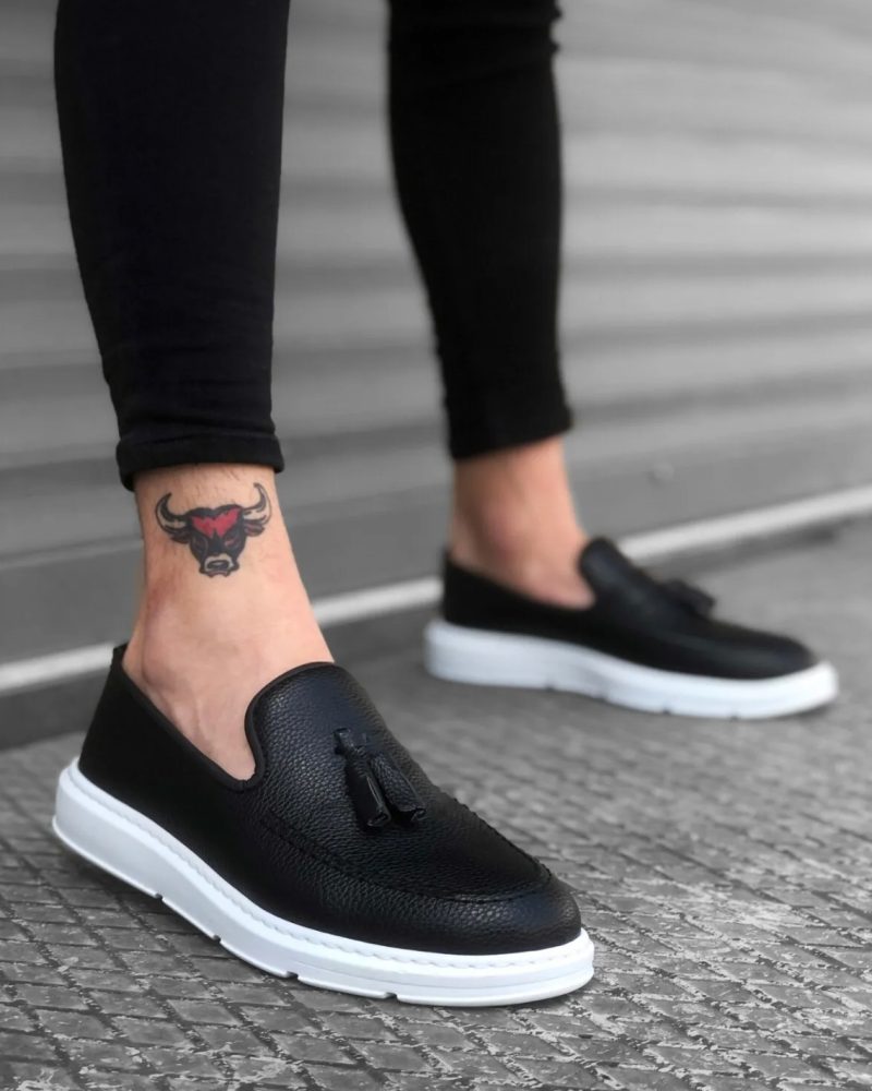 Boa BA0005 Men Sneakers,  Leather Black Fashion Shoes - Image 2