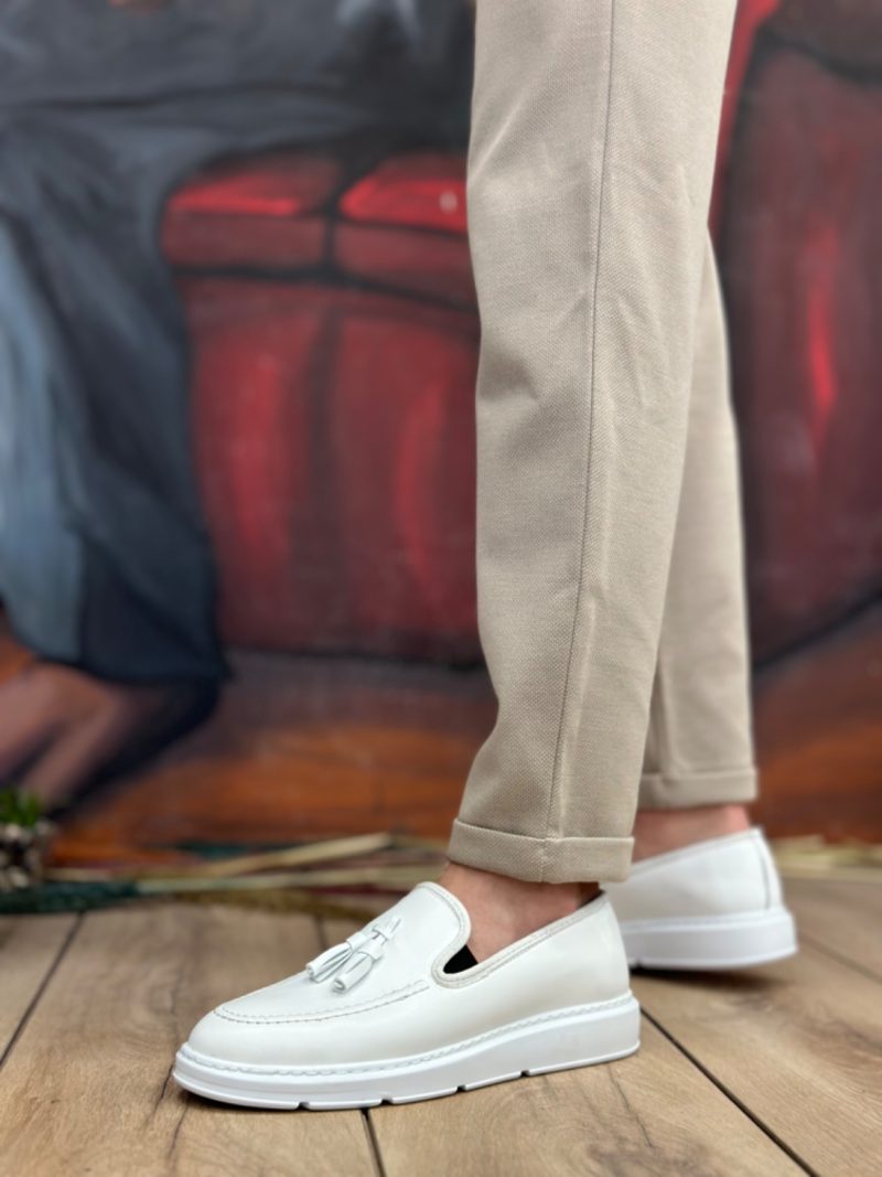 Boa BA0005 Men Classic Shoes,  Leather White Fashion Shoes - Image 3