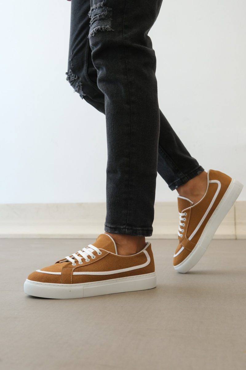 Boa BA0351 Men Sneakers,  Leather Brown Fashion Shoes - Image 3