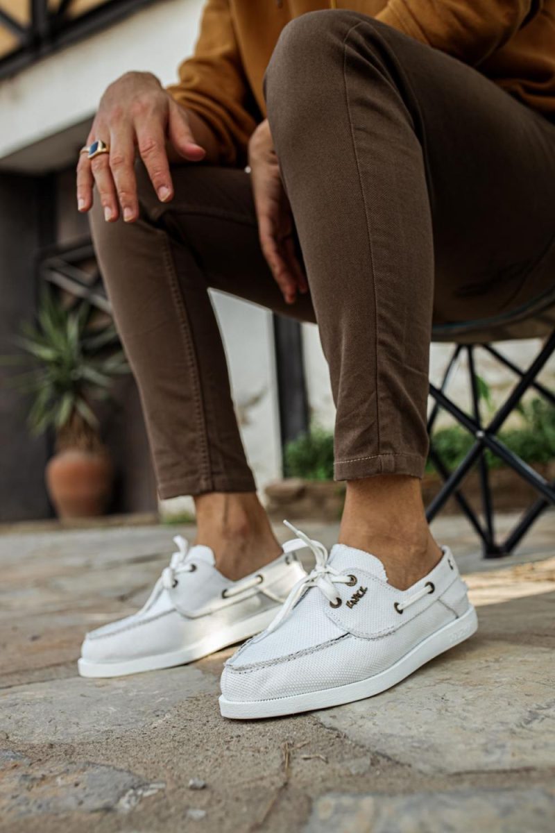 Solaress 008 Mens Sneakers, Leather Daily Shoes White