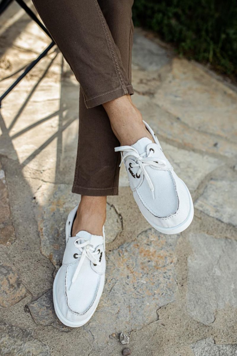 Solaress 008 Mens Sneakers, Leather Daily Shoes White - Image 2