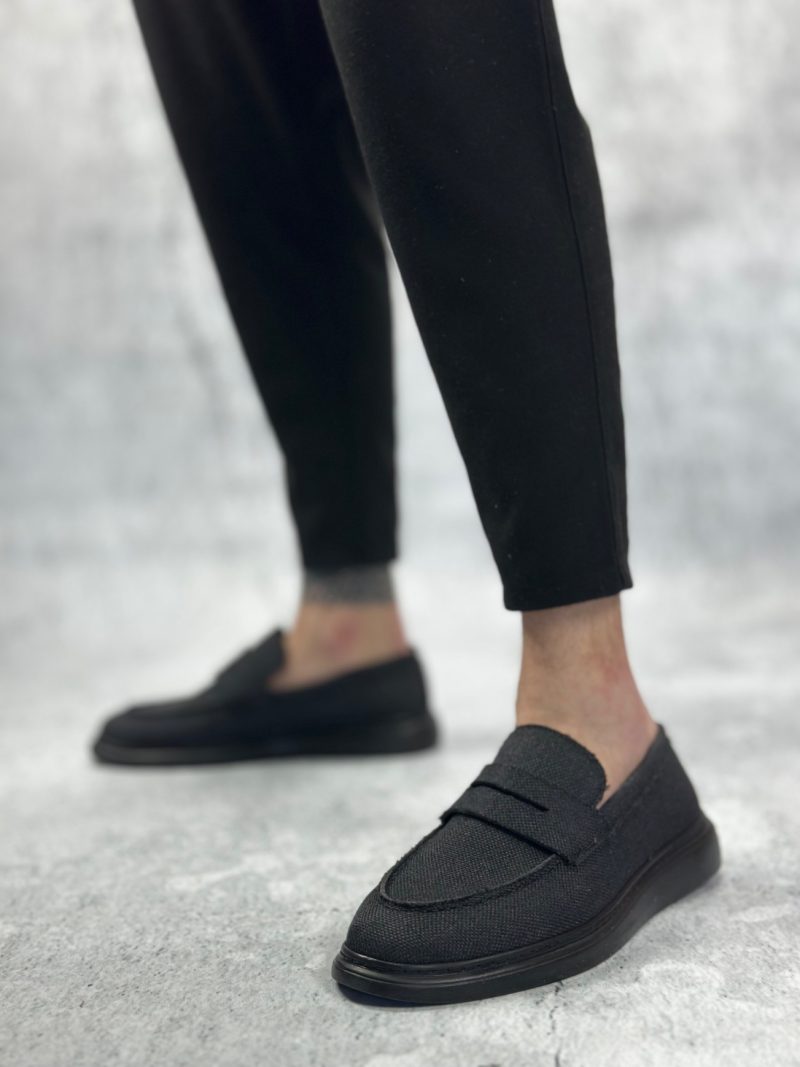 Boa BA0355 Men Classic Shoes, Linen Leather Black  Fashion Shoes - Image 3