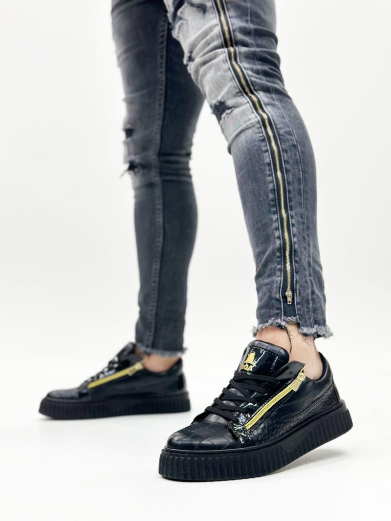 Boa SNR-03 Men Casual Shoes,  Leather Black Fashion Shoes - Image 5