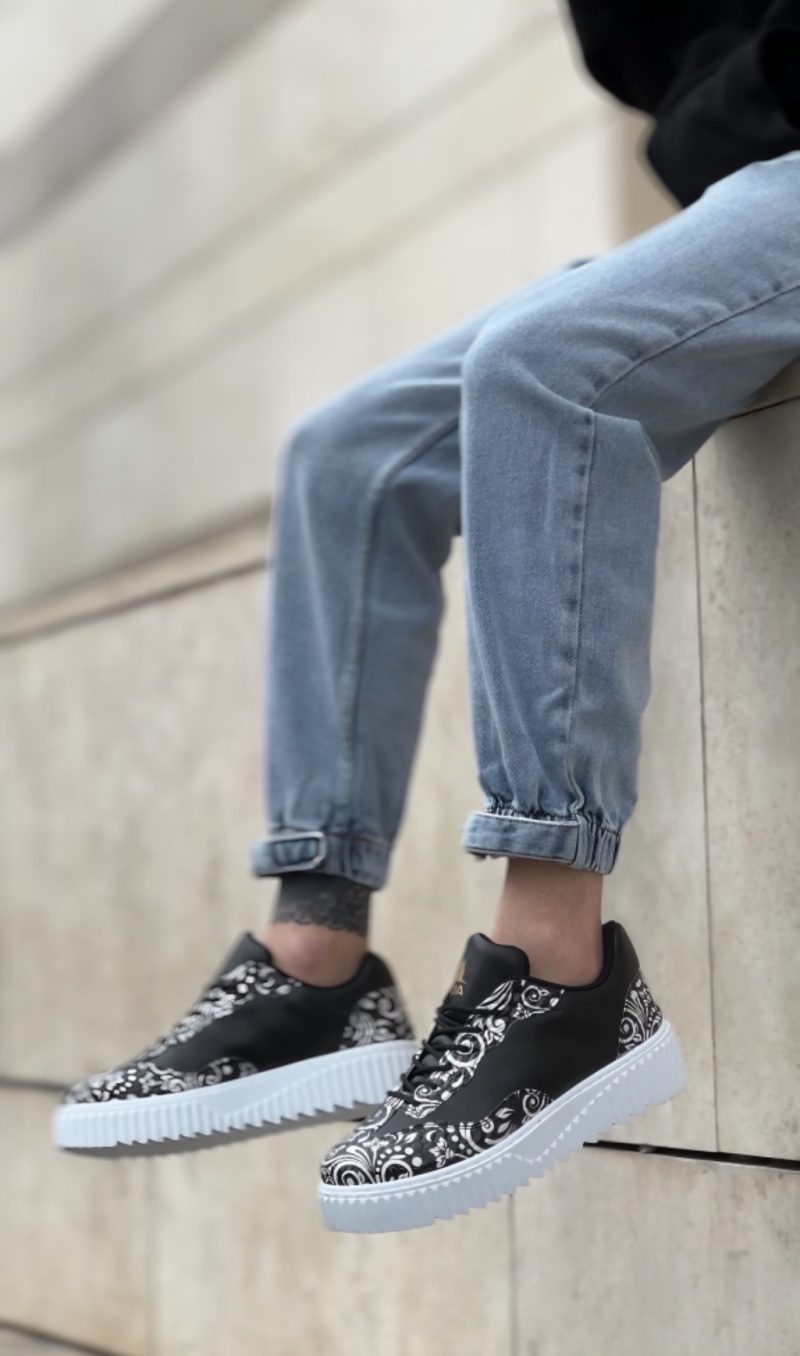 Boa BA0802 Men Casual Shoes,  Leather Black Fashion Shoes - Image 2