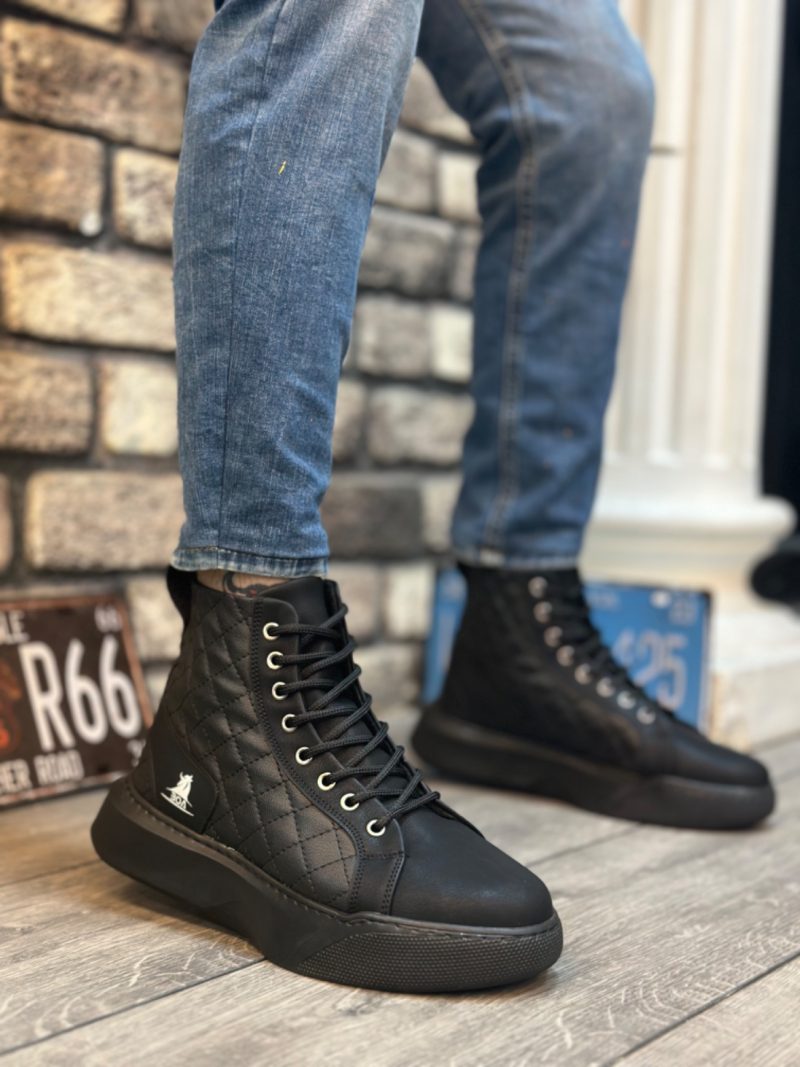 Boa BA0159 Men Boots,  Leather Black  Fashion Shoes