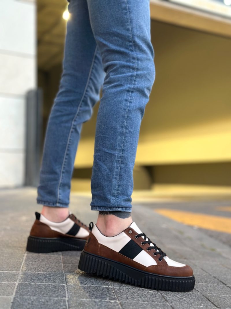 Boa BA0804 Men Sneakers,  Leather Brown Fashion Shoes - Image 2