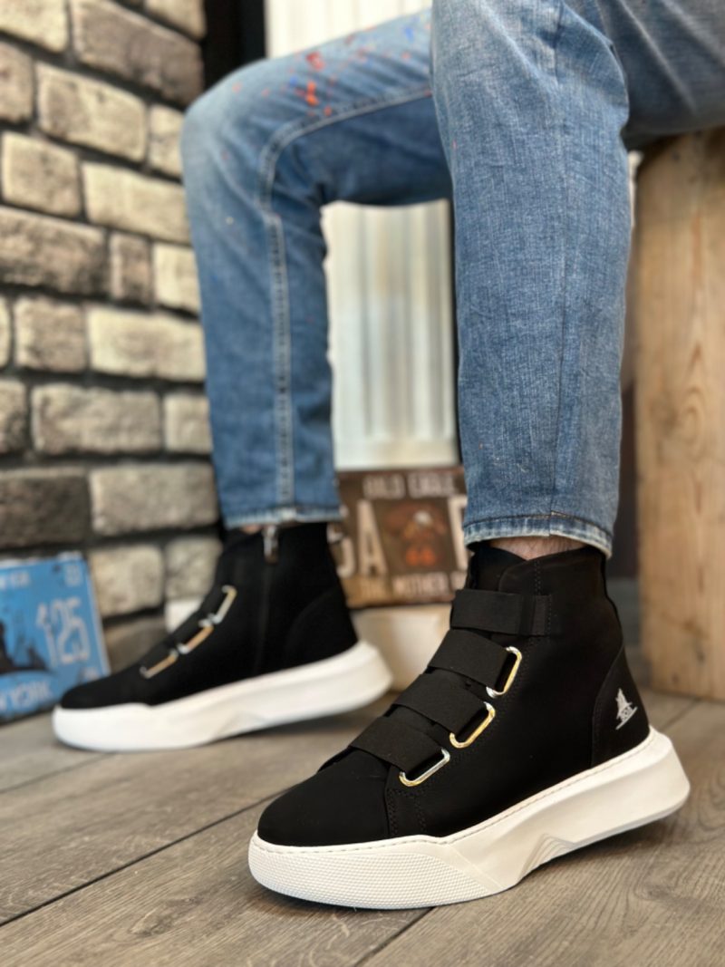 Boa BA0142 Men Boots,  Leather Black Fashion Shoes - Image 2
