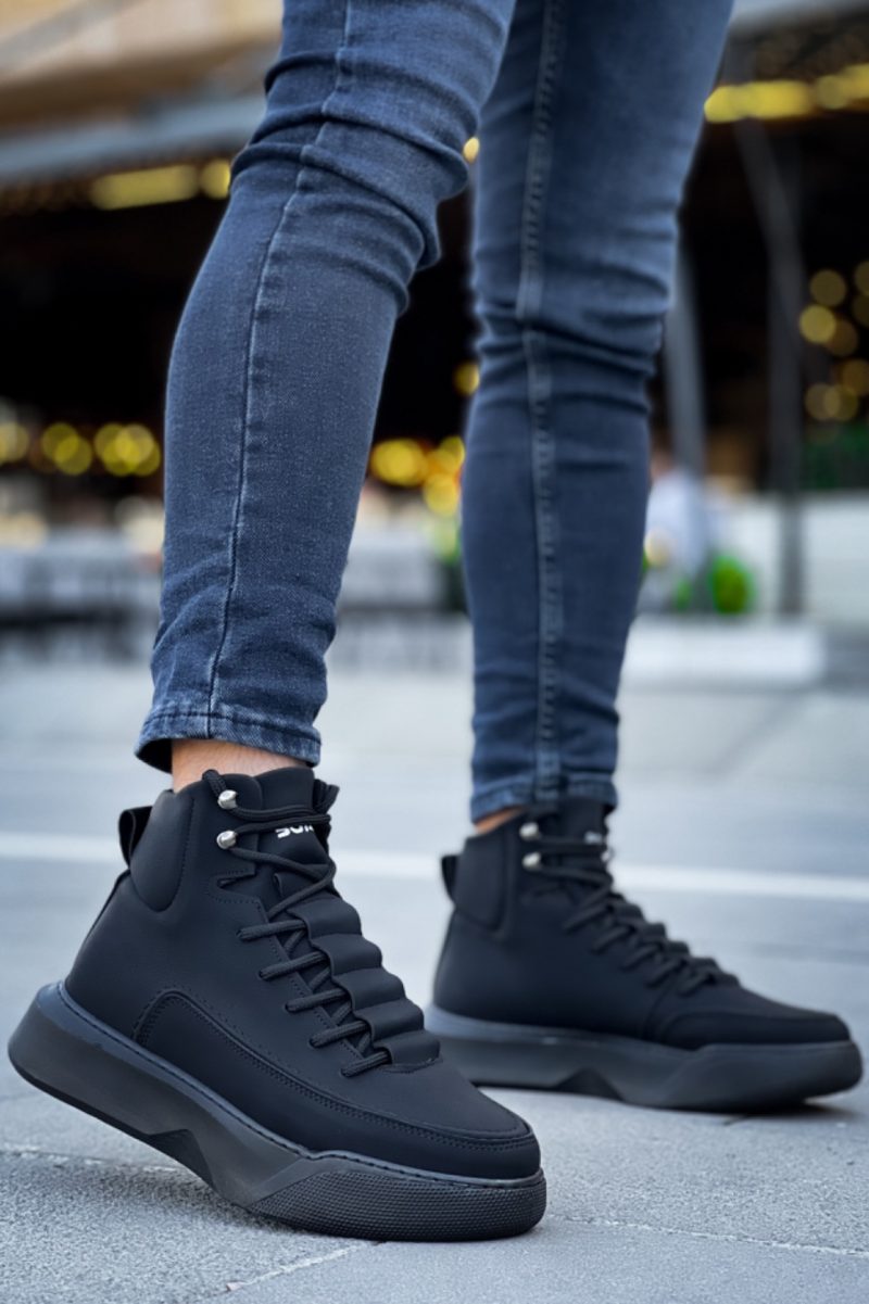 Boa BA0321 Men Boots,  Leather Black Fashion Shoes