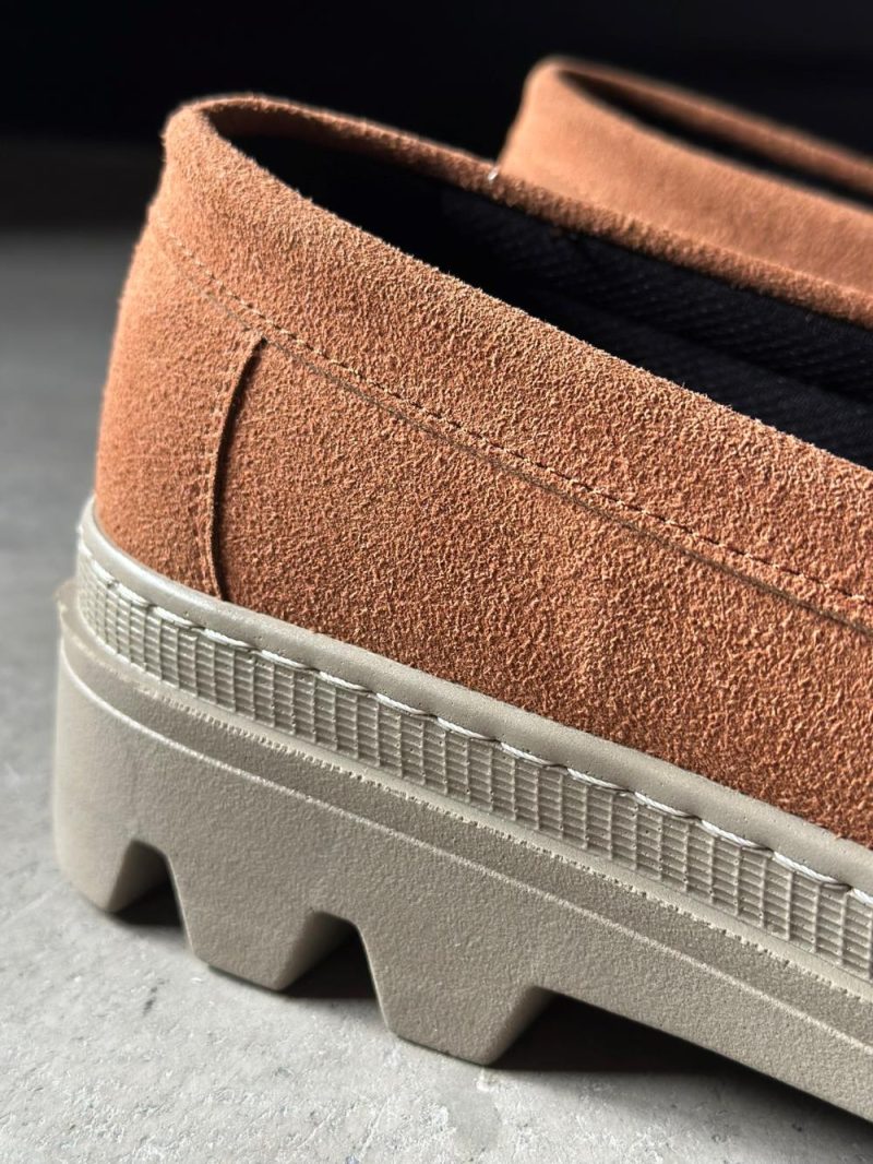 Solaress 779 Mens Sneakers, Leather Daily Shoes Brown Suede - Image 9