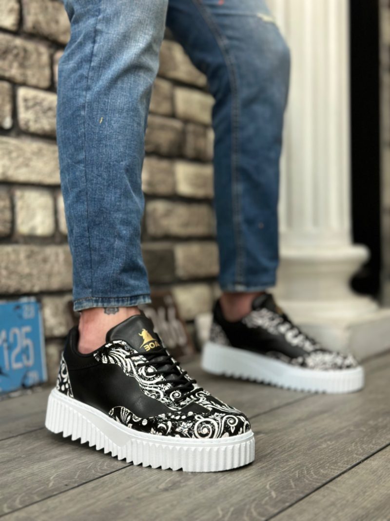 Boa BA0802 Men Casual Shoes,  Leather Black Fashion Shoes - Image 6