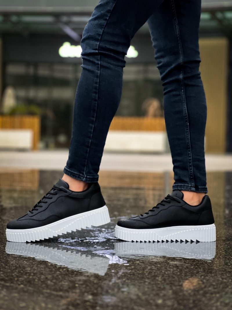 Boa BA0802 Men Sneakers,  Leather Black  Fashion Shoes - Image 5