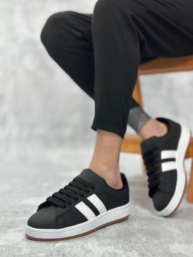 Boa BA0235 Men Sneakers,  Leather Black Fashion Shoes