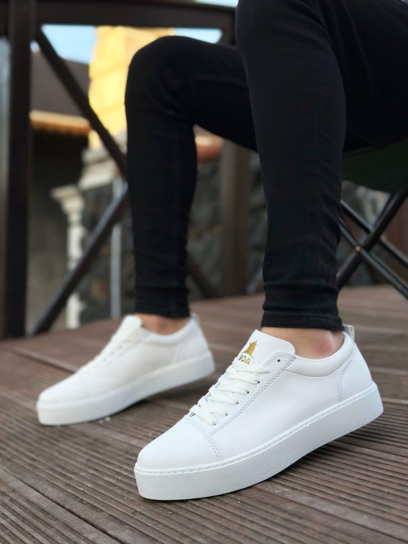 Boa BA104- Men Sneakers,  Leather White Fashion Shoes - Image 2