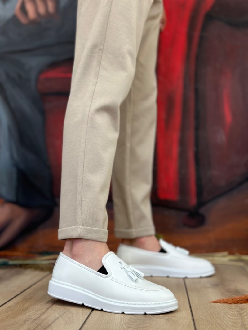 Boa BA0005 Men Classic Shoes,  Leather White Fashion Shoes - Image 2