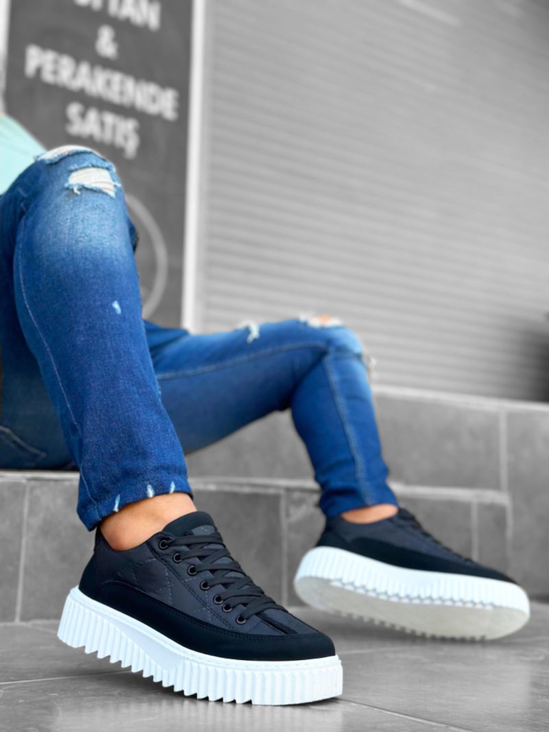 Boa BA0801 Men Sneakers,  Leather Black Fashion Shoes