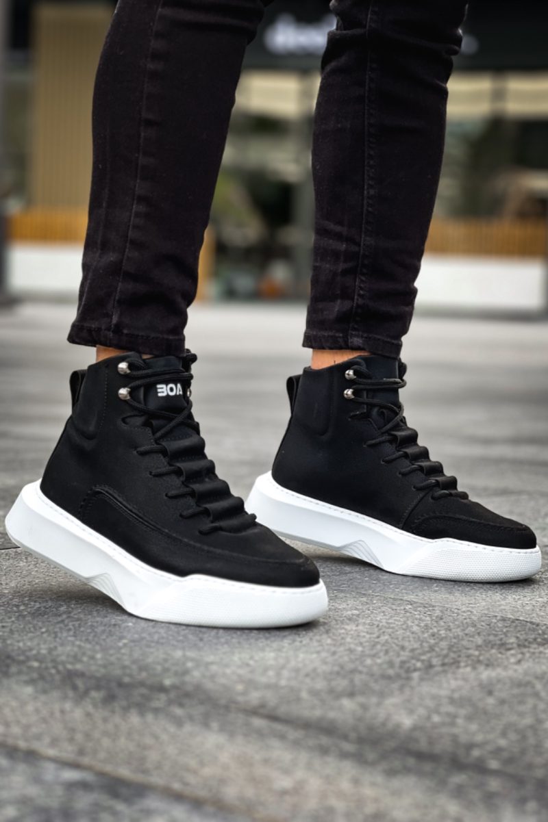 Boa BA0321 Men Boots,  Leather Black Fashion Shoes - Image 4