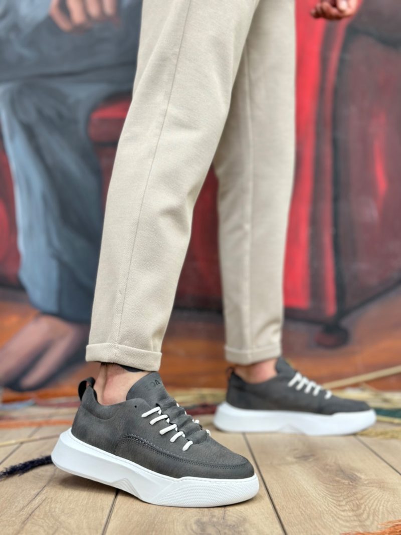 Boa BA0332 Men Casual Shoes,  Leather Grey Fashion Shoes - Image 2