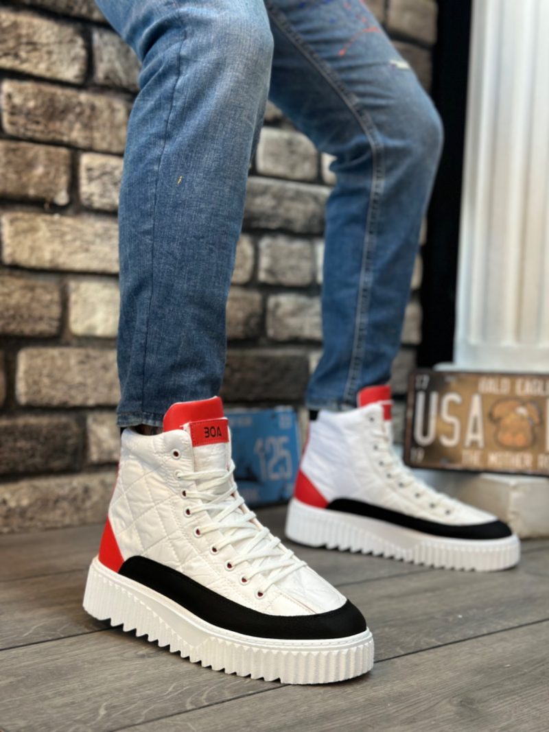 Boa BA0811 Men Sneakers,  Leather White Fashion Shoes