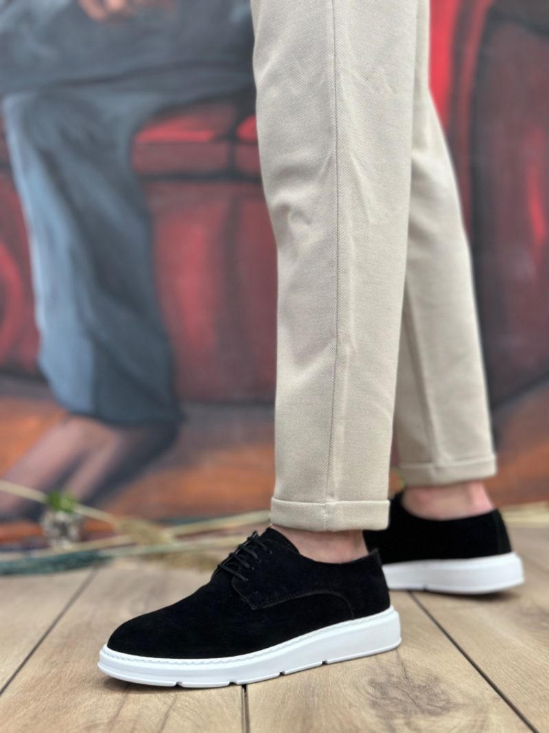 Boa BA0003 Men Sneakers,  Leather Black Fashion Shoes - Image 3