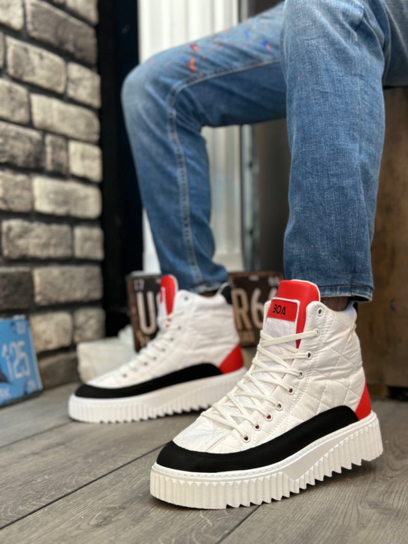 Boa BA0811 Men Sneakers,  Leather White Fashion Shoes - Image 2