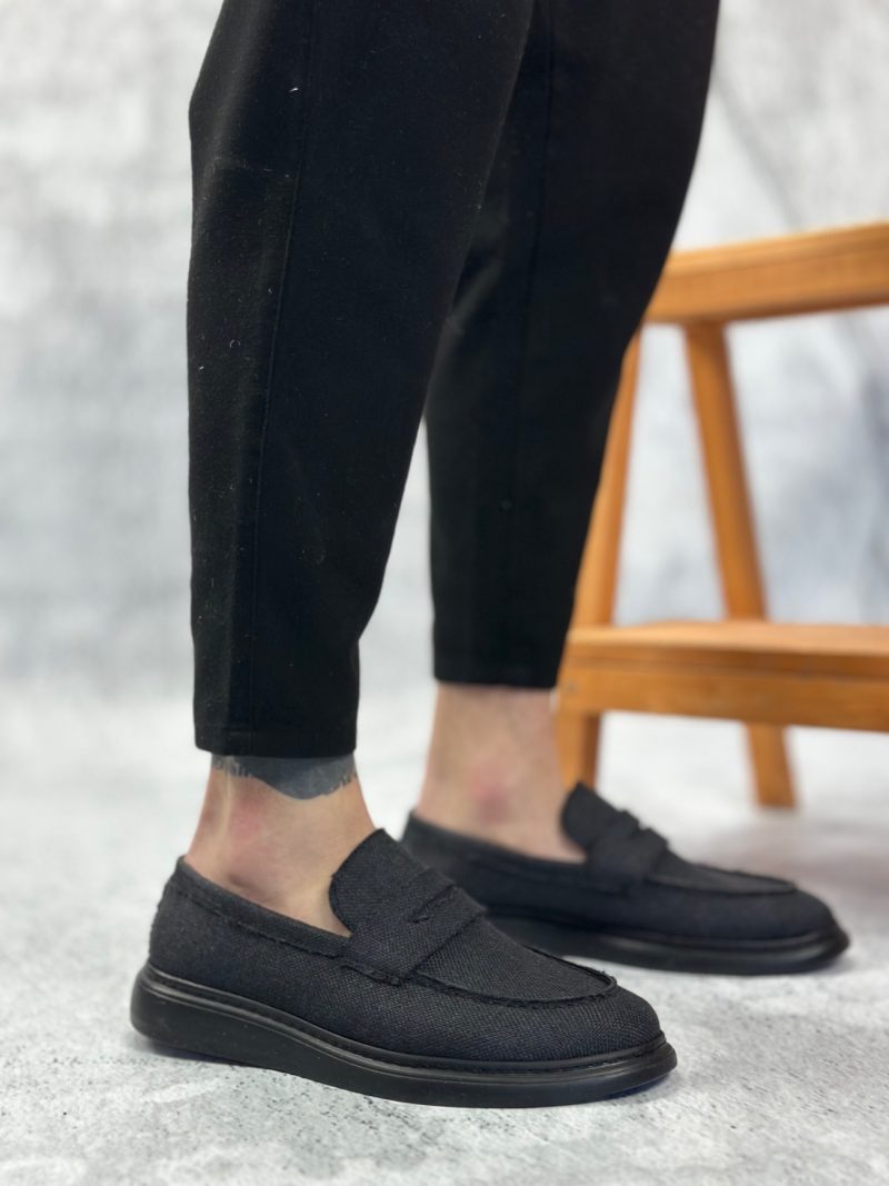 Boa BA0355 Men Classic Shoes, Linen Leather Black  Fashion Shoes - Image 2