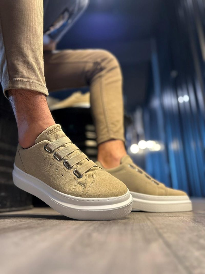 Solaress 521 Mens Sneakers, Leather Daily Shoes Mink Suede